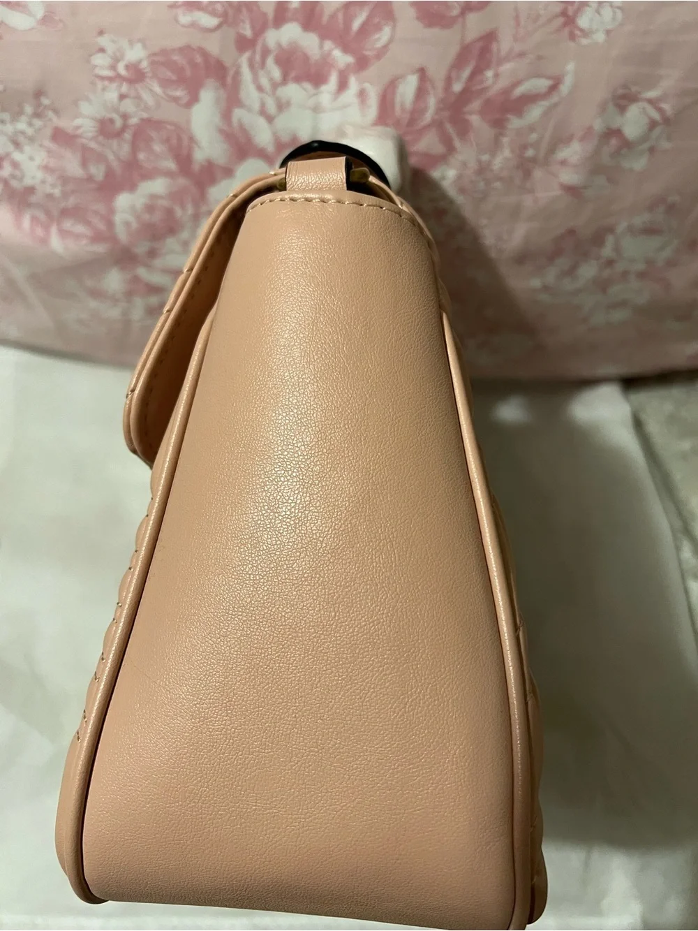 Inspired Pink Leather Quilted Top-Handle Bag